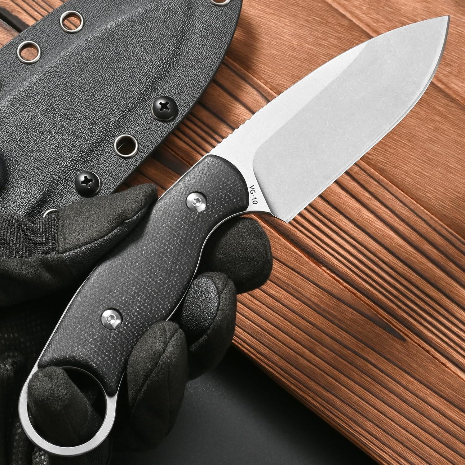 Survival Knife Full Tang - Eafengrow FF116 Fixed Blade Knife VG10