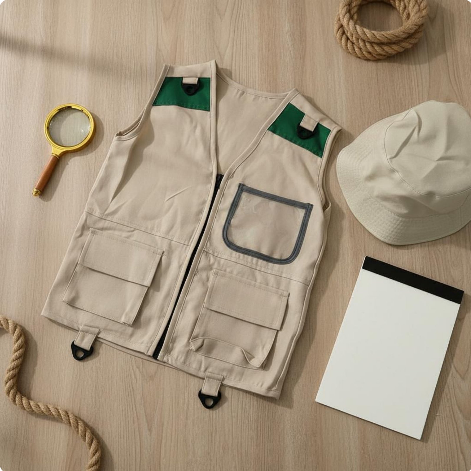 Outdoor Adventure Kids Party - Kids Explorer Vest & Hat Set