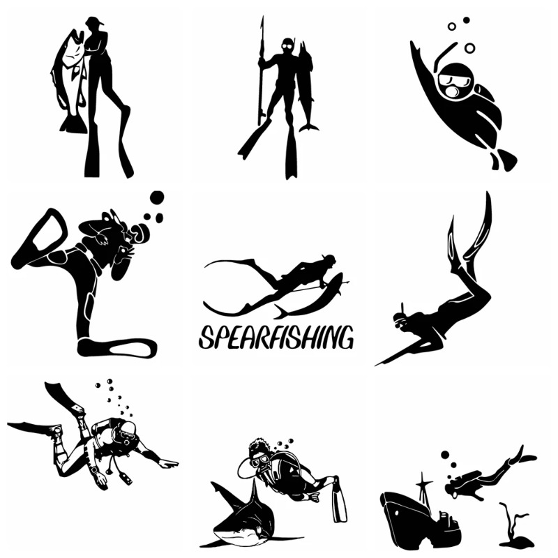 Outdoor Adventure Words - Diving adventure car stickers, ocean inspired