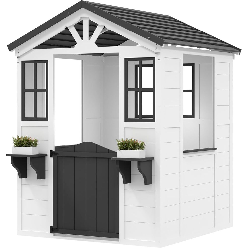 Outdoor Adventure For Toddlers - GarveeLie CeWooden Kids Playhouse with Play
