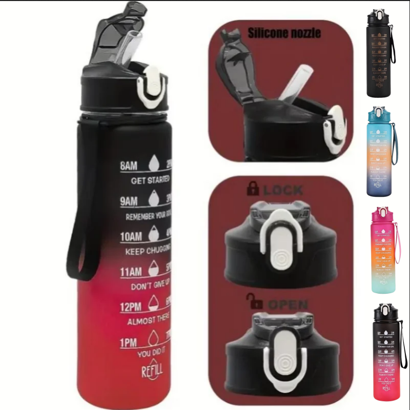 Outdoor Adventure Sports - 750ml Sports Water Bottle with Time-Tracking