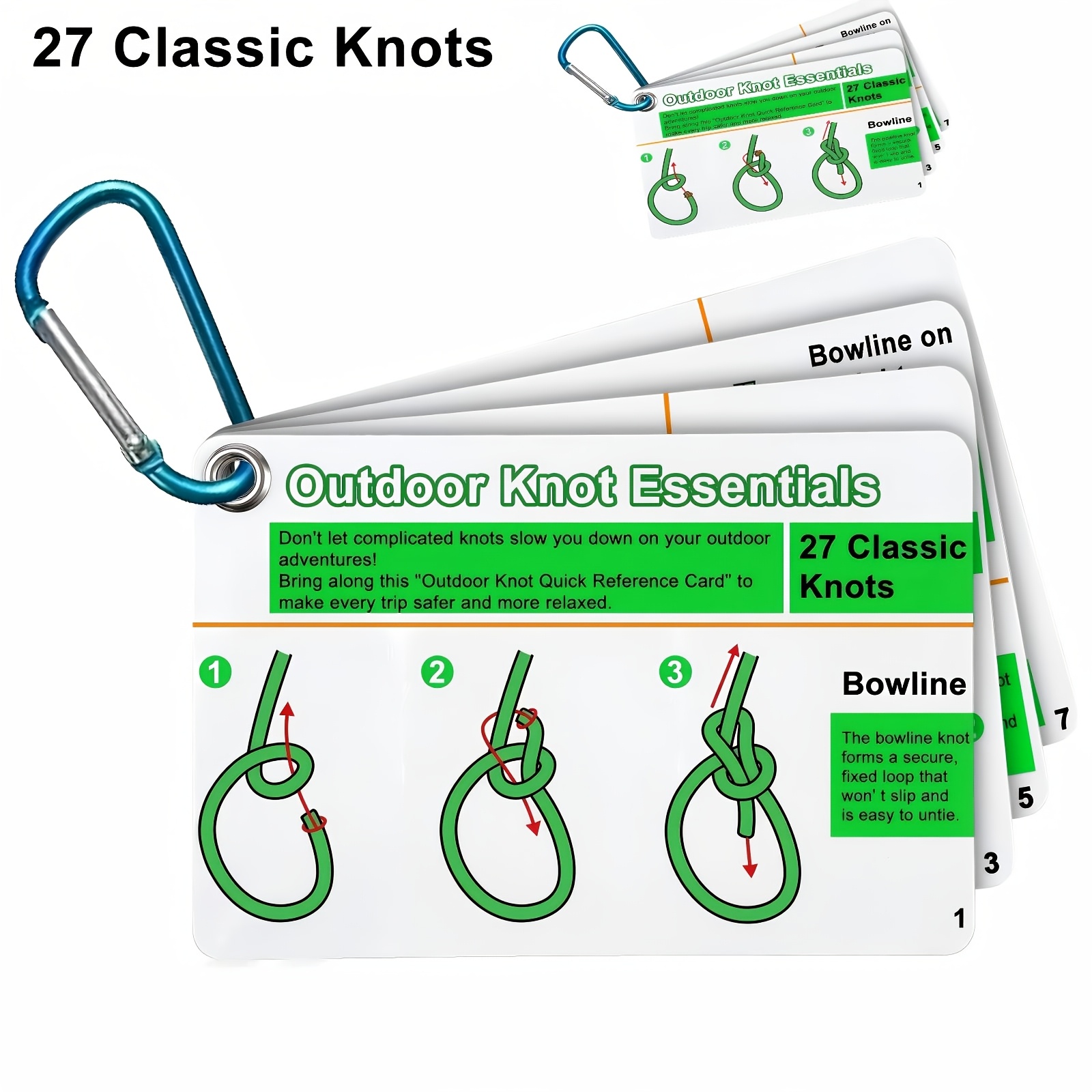 Outdoor Adventure Backpack - Outdoor Knots Pocket Guide Waterproof Cards