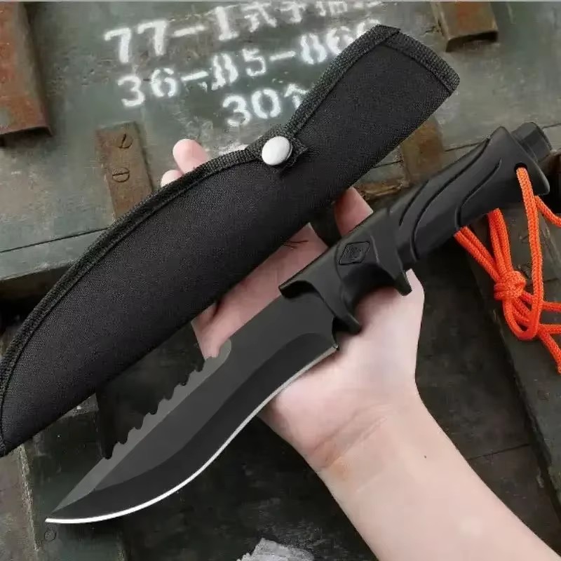 Survival Knife Full Tang - Outdoor High hardness straight knife, fixed