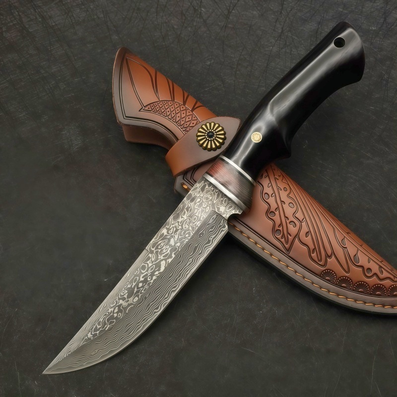 Survival Knife Full Tang - Damascus VG10 outdoor high hardness multifunctional