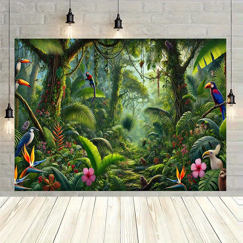 Outdoor Adventure Background - 1pc Jungle Adventure Background Banner Background
