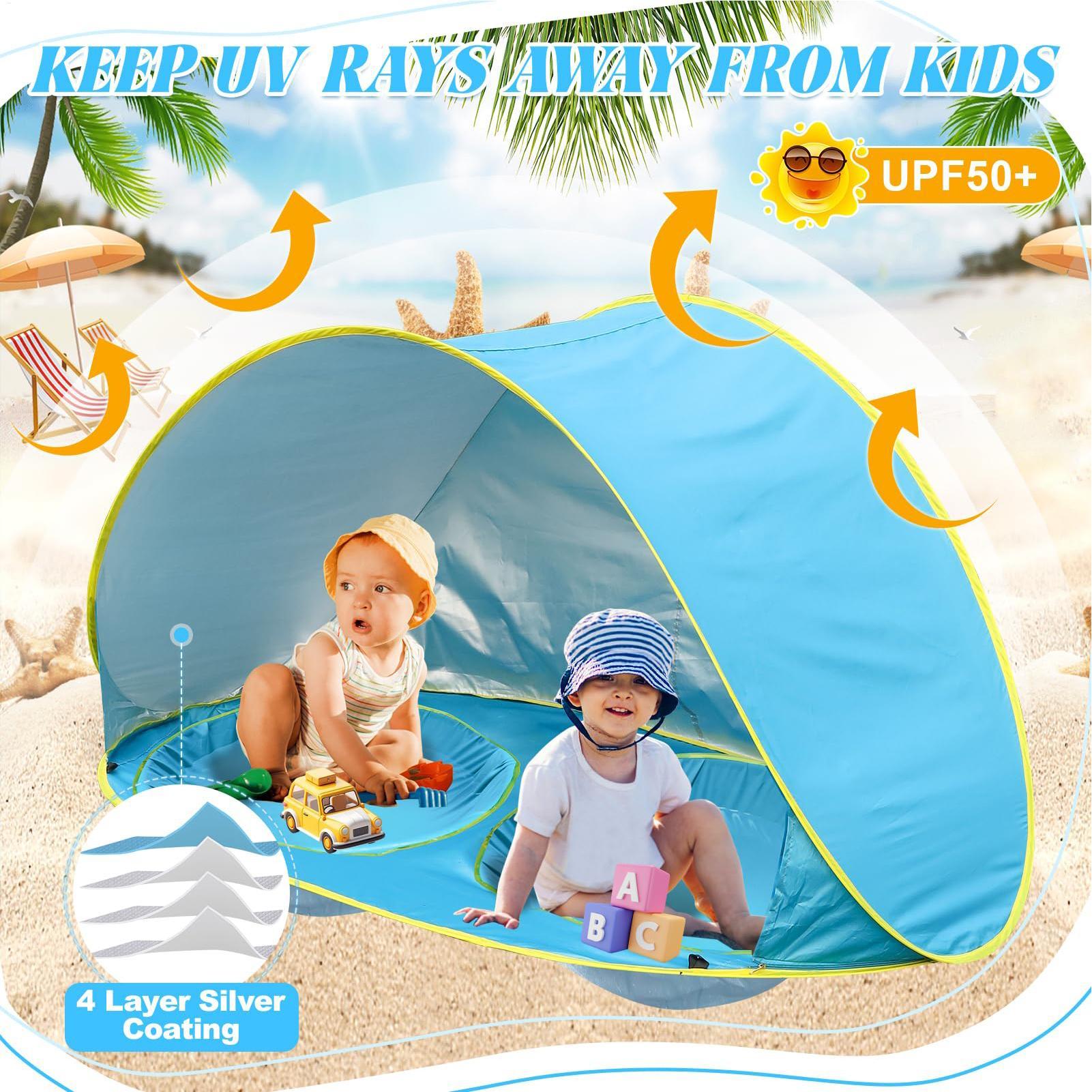 Kid Beach Tent With Pool UV Pr - огляд і ціна Outdoor Adventure Tent