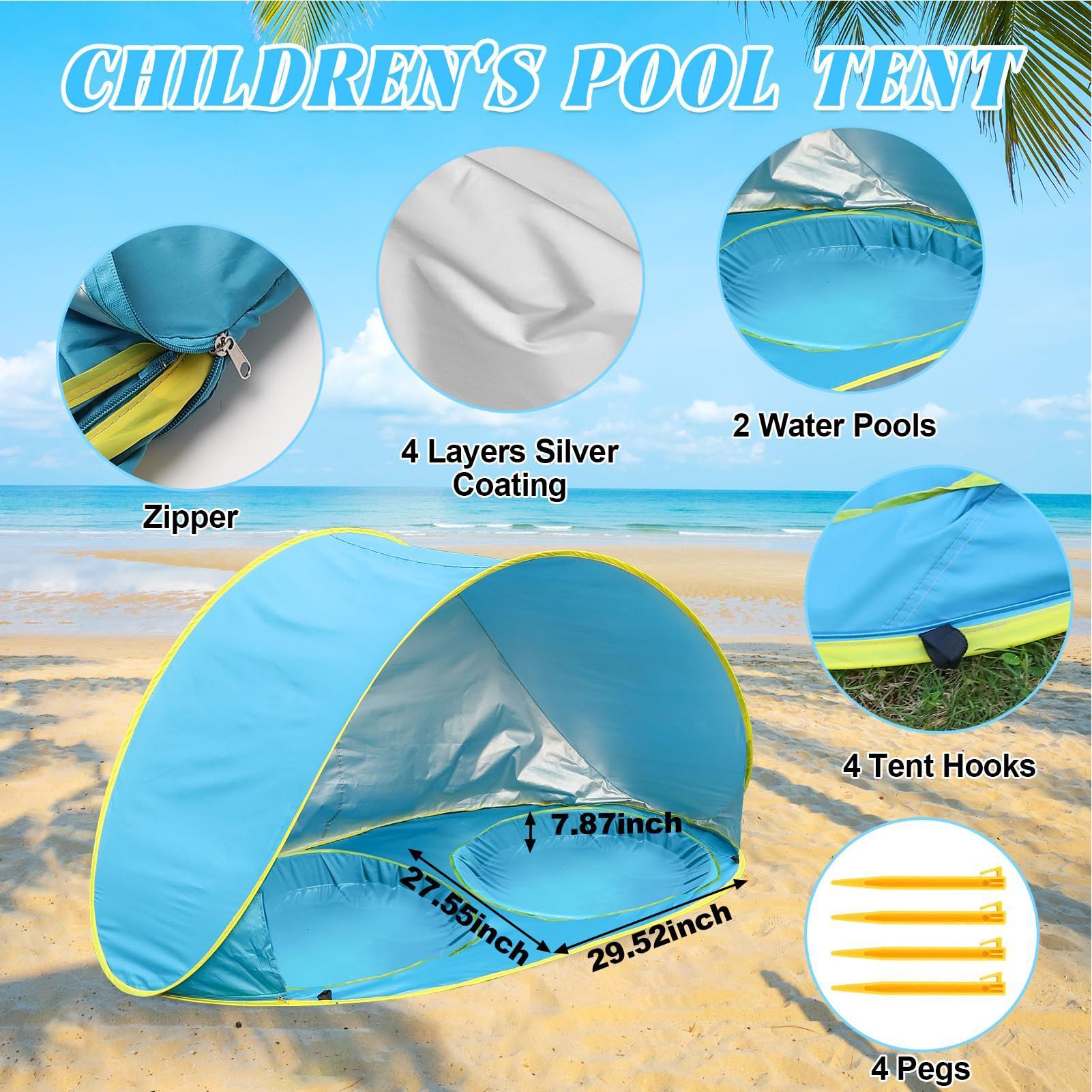 Kid Beach Tent With Pool UV Pr - огляд і ціна Outdoor Adventure Tent