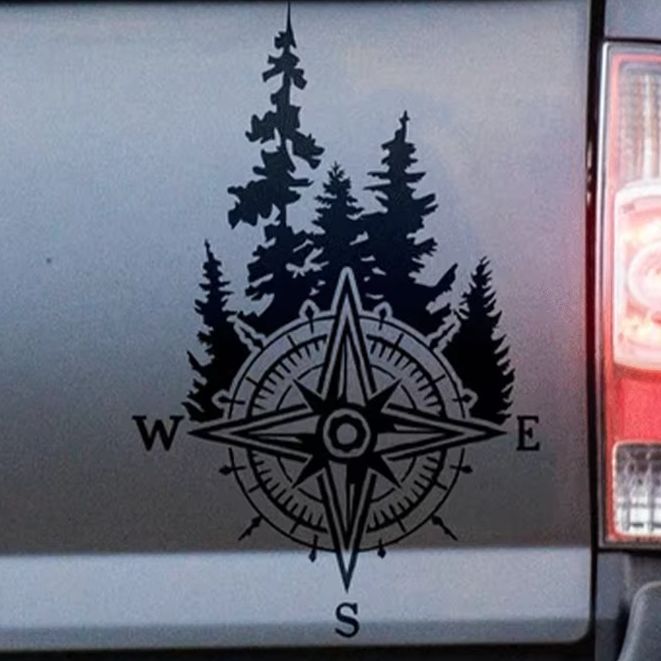 Forest Compass Car Stickers De - огляд і ціна Outdoor Adventure Words
