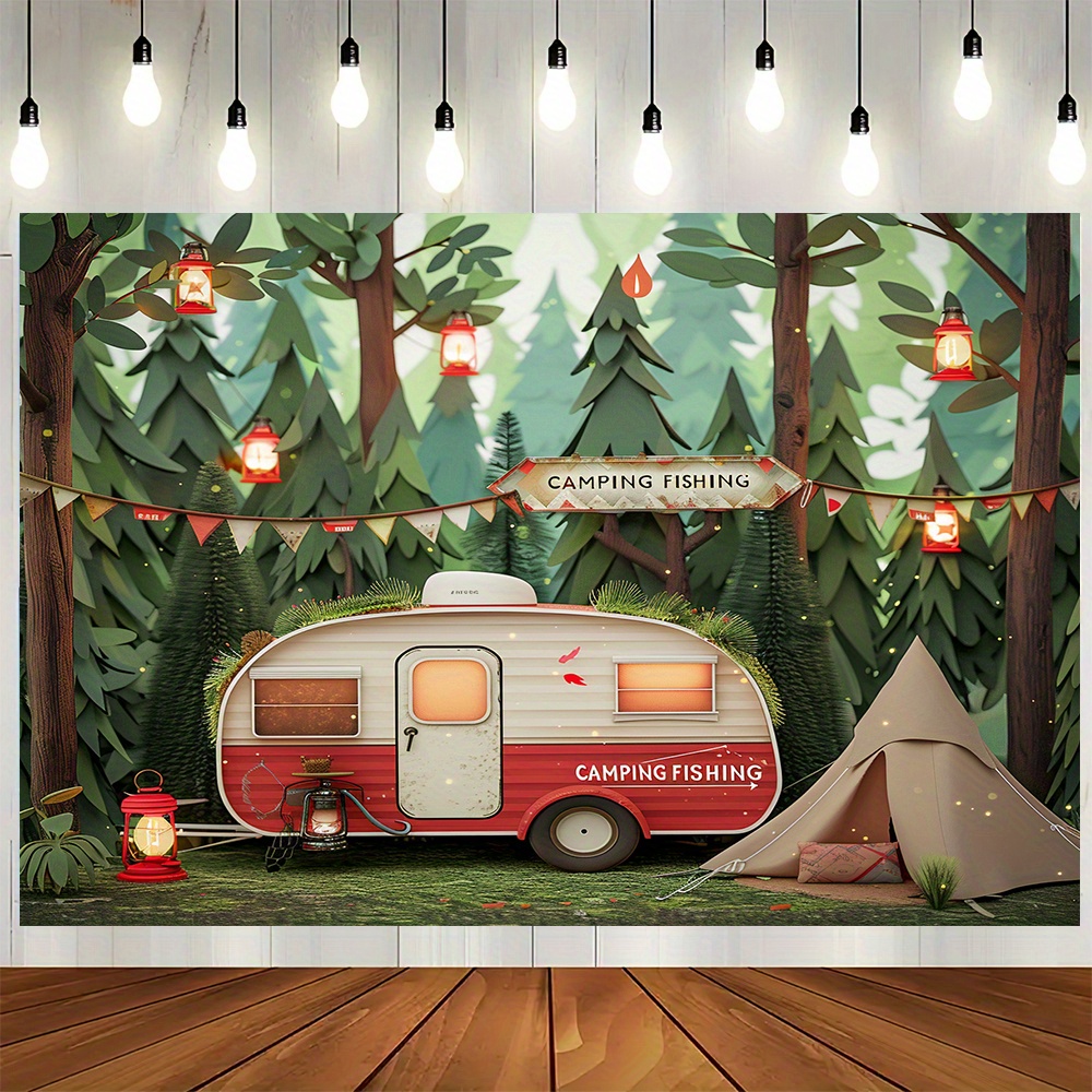 Polyester Jungle camping theme - огляд і ціна Outdoor Adventure Background