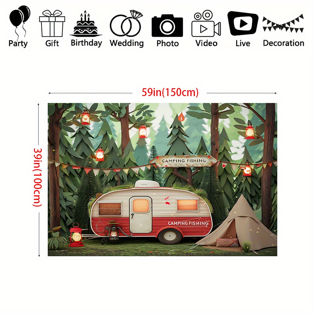 Polyester Jungle camping theme - огляд і ціна Outdoor Adventure Background
