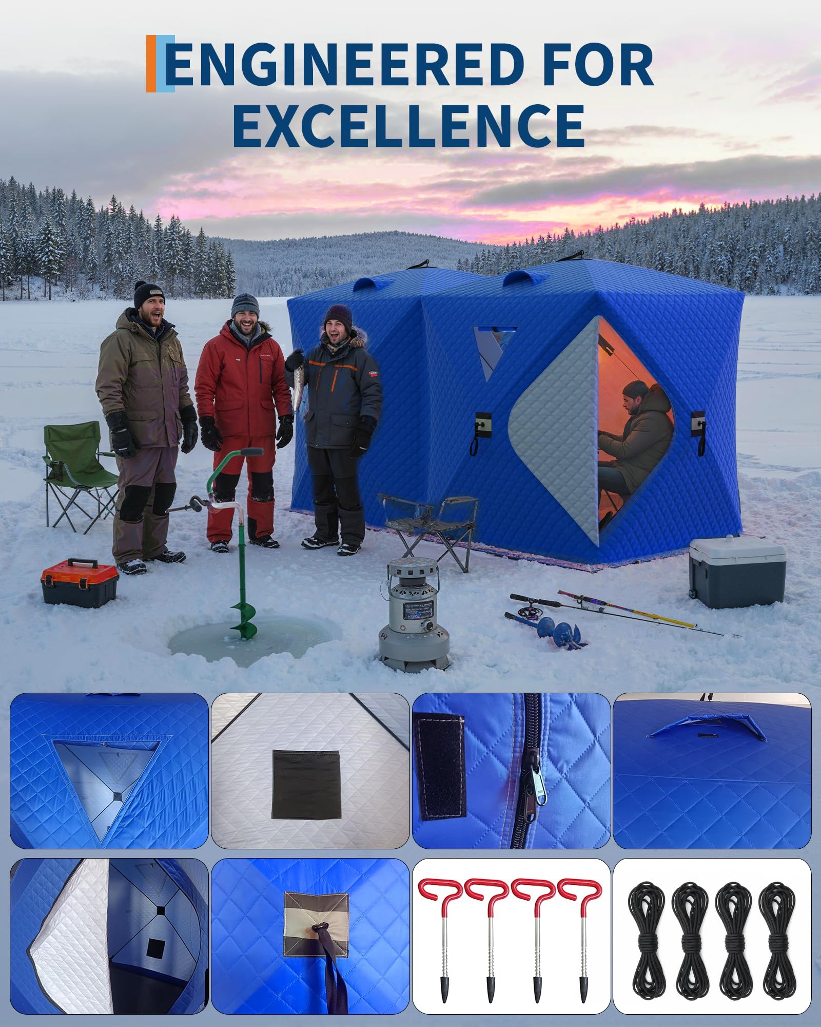 Pop-Up Ice Fishing Tent Hub-St - огляд і ціна Outdoor Adventure Tent