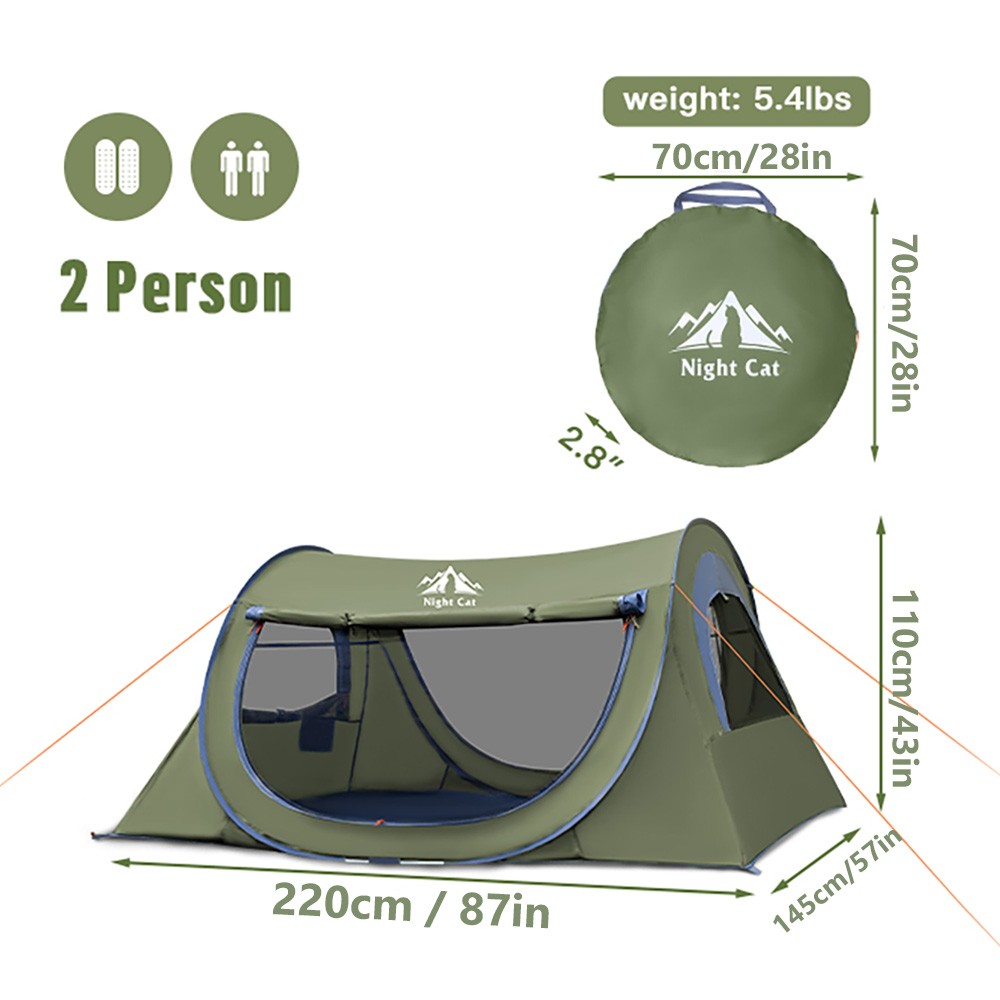 Night Cat Pop Up Tent 2 Person - огляд і ціна Outdoor Adventure Tent