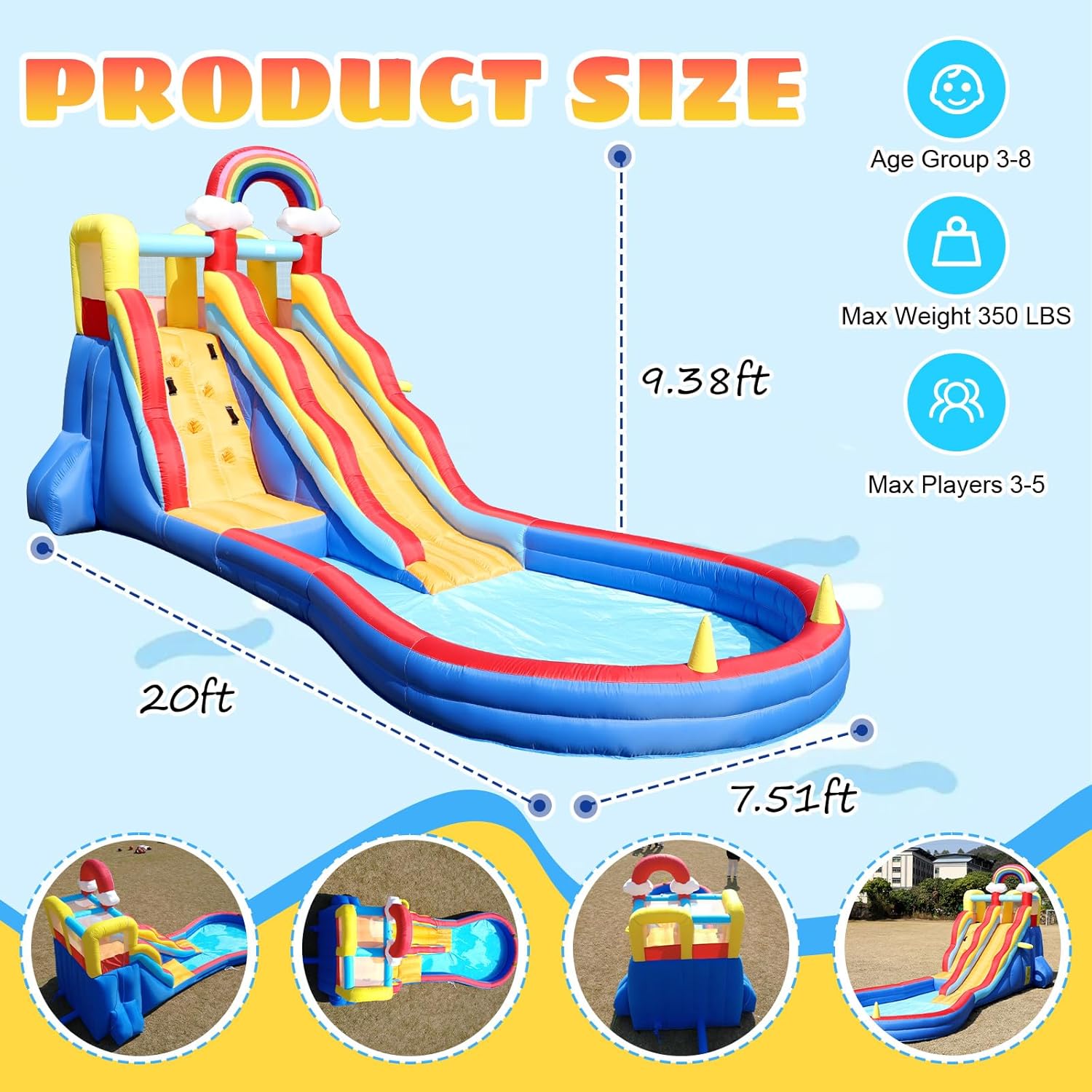 21ft Inflatable Water Slide wi - огляд і ціна Outdoor Adventure Kids Party