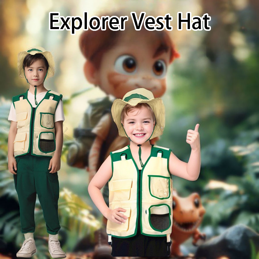 Kids Camping Explorer Vest Hat - огляд і ціна Outdoor Adventure Kids Party