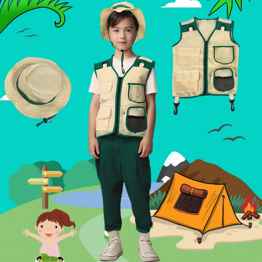 Kids Camping Explorer Vest Hat - огляд і ціна Outdoor Adventure Kids Party