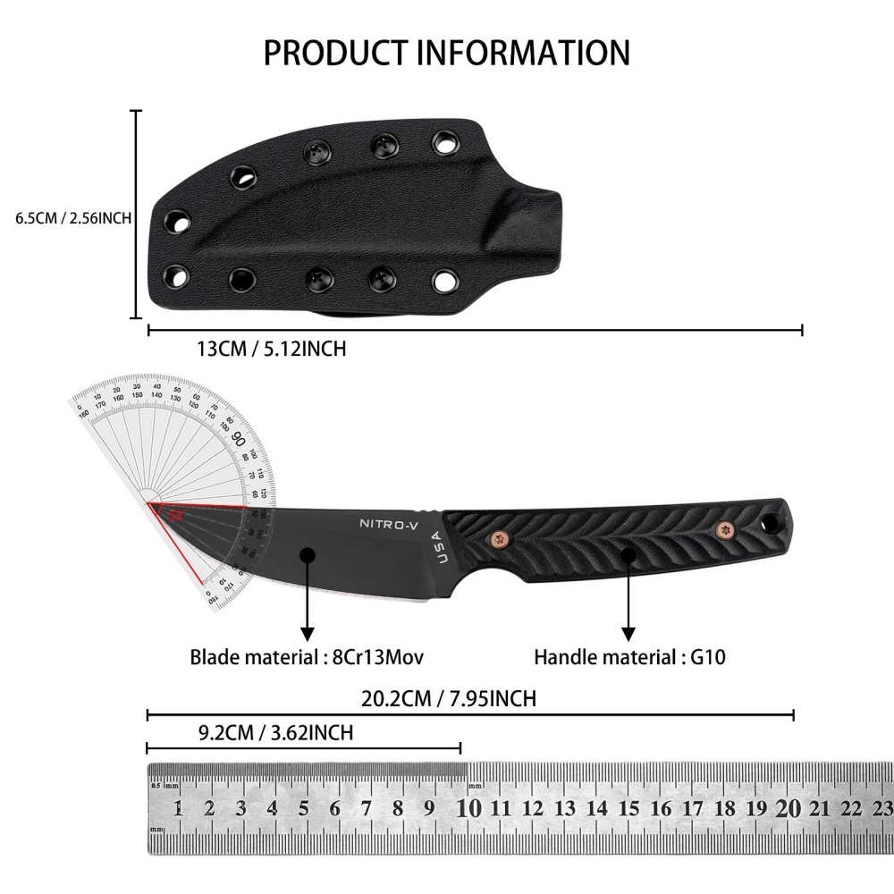 NITRO-V Durable Outdoor 8Cr13M - огляд і ціна Survival Knife Full Tang